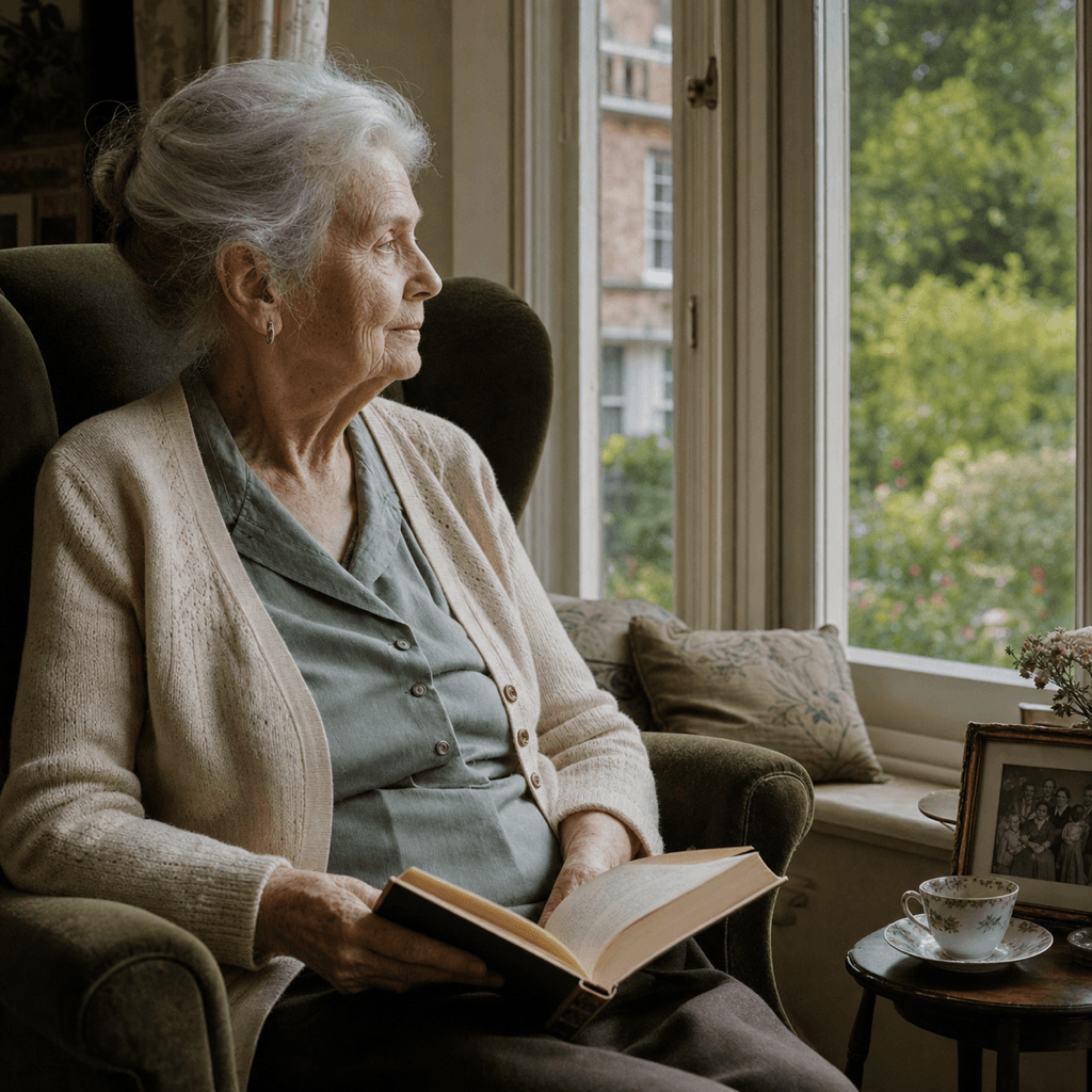 A quiet reading corner by a south-facing window